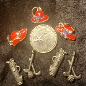 Charm jewelry lot golf clubs golf bag Red hat Society